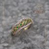 Anillo con Zircones Verdes y Blancos | Oro 18K