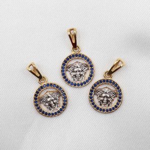 Herraje Versace Oro 18k Zircones Azules