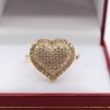 Anillo Corazon Con Zircones Blancos | Oro 18k.