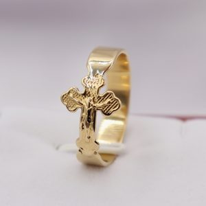 Anillo Para Caballero En Cruz | Oro 18k.