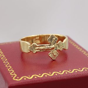 Anillo Para Caballero En Cruz | Oro 18k.