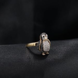 Anillo Pinguino Zircones | Oro 18K