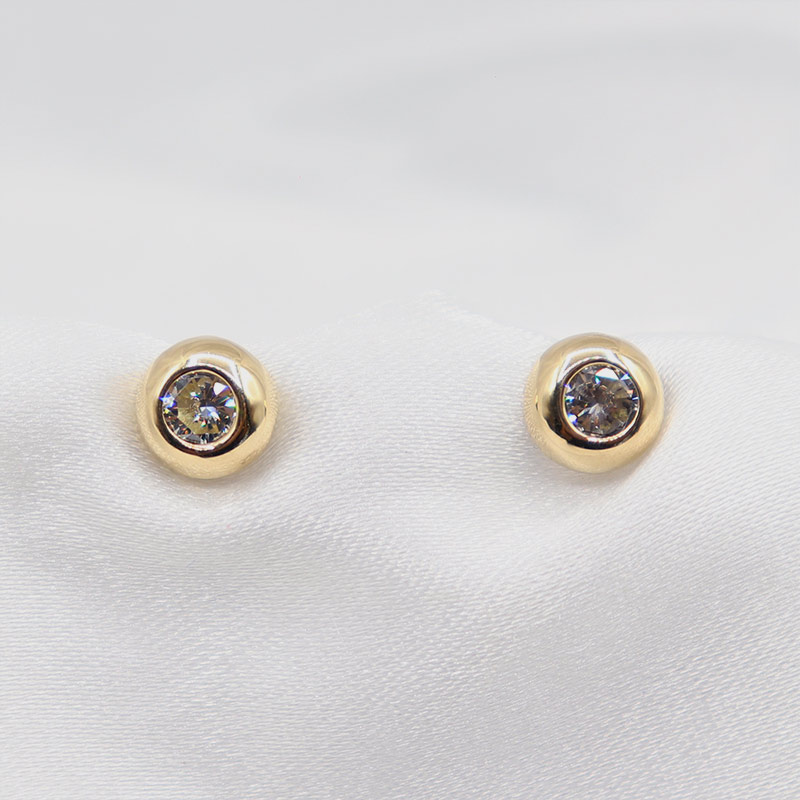 Topo Zircon Blanco | Oro 18k