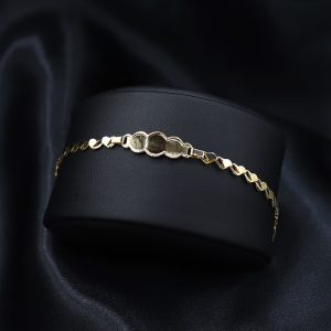 Pulsera Baby Tejido Troquelado Corazon | Oro 18k