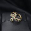 Anillo Cruz Cirnonez Verdes / Oro 18k