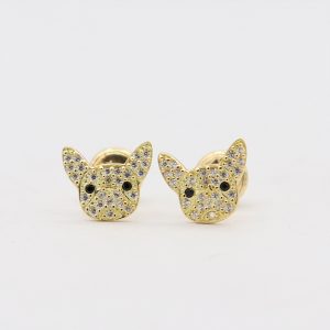 TOPO BULLDOG FRANCES CON CIRCONES / ORO 18K