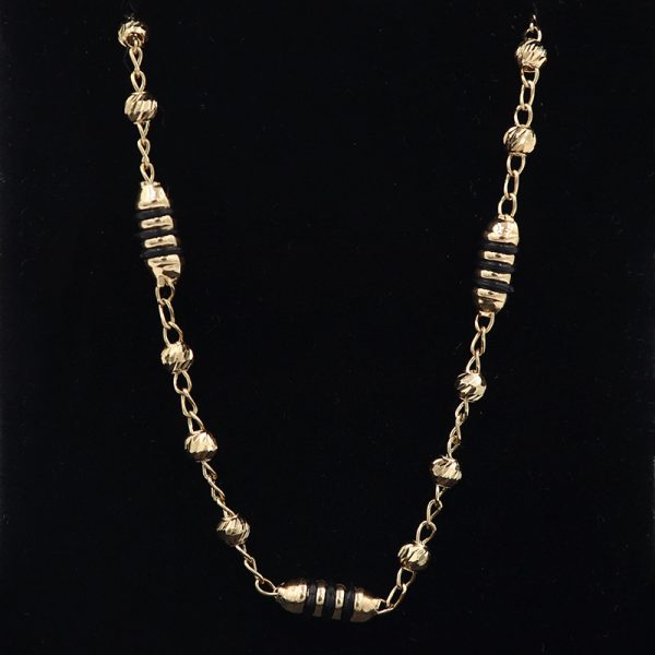 Pulsera Rustica Nacional Orrings Negros  | Oro 18K