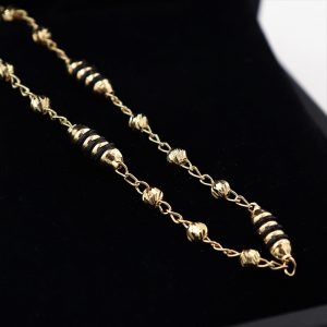 Pulsera Rustica Nacional Orrings Negros  | Oro 18K