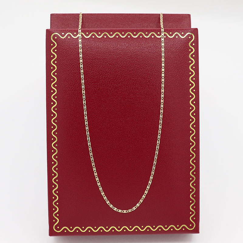 Cadena de Oro 18k Italiano | Tejido Escalera Diamantada | 50cm