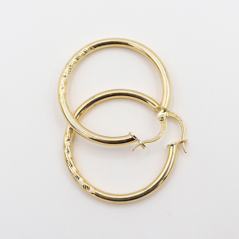 Candongas de Oro 18k | Aros Clásicos con Detalle en Espiral