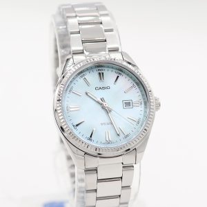 Reloj Casio Mujer Azul Pastel | Pulso Plateado