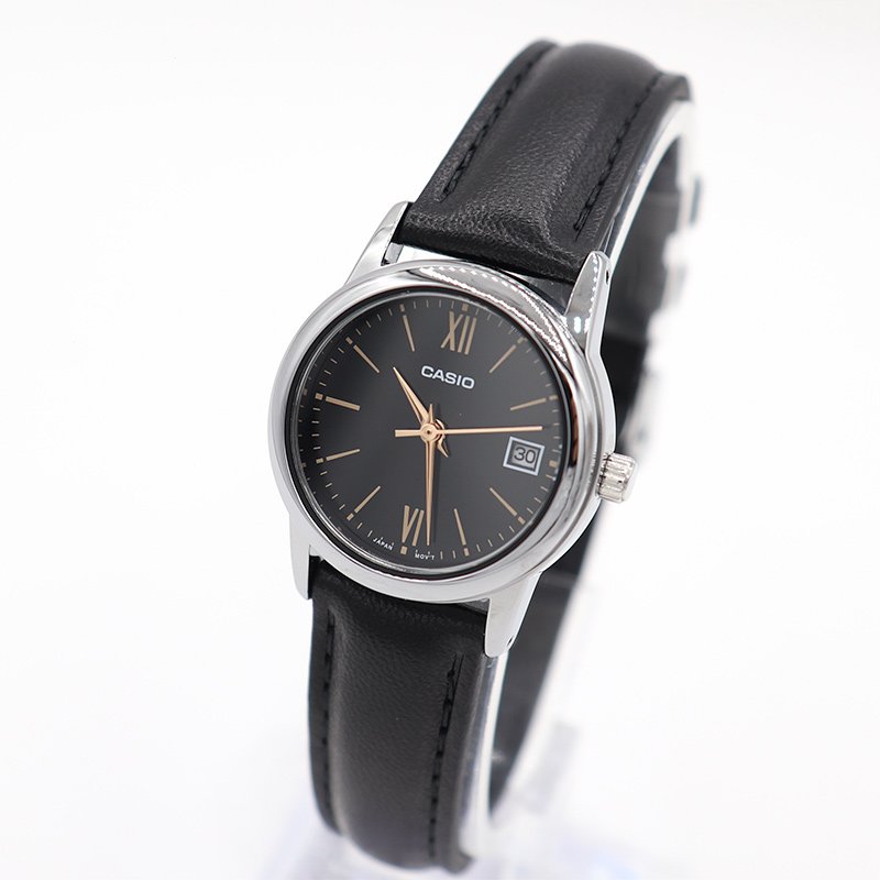 Reloj Casio Clásico | Carátula Negra | Correa de Cuero