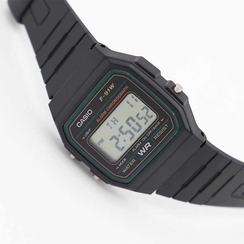 Casio Orologio Quarzo Unisex, Misura Cassa 37.00mm Con Quadrante LCD Digitale E Cinturino Blu In Rubber Strap F-91WC-2AEF - Foto 2