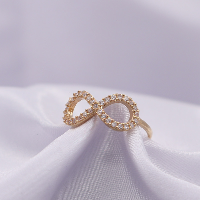 Anillo Infinito Circones Blancos | Oro 18k
