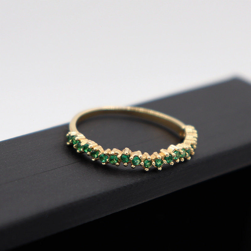 Anillo Churumbela Circones Verdes | Oro 18k