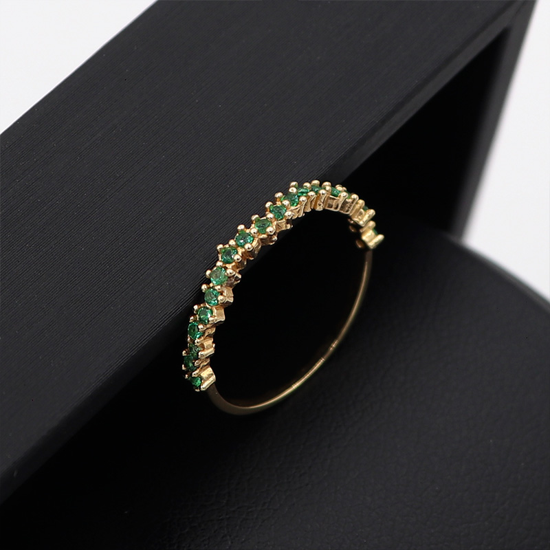 Anillo Churumbela Circones Verdes | Oro 18k