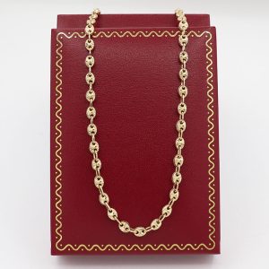Cadena Tejido Gucci Diamantada | Oro 18k | 45 Cm