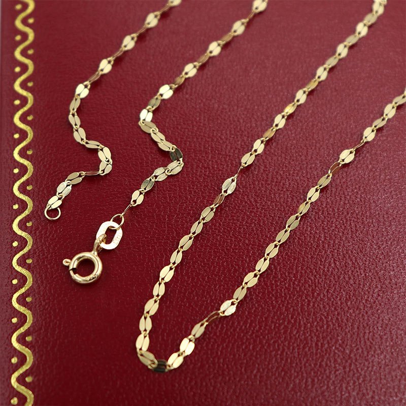 Cadena Flor Espejo Italy | Oro 18k