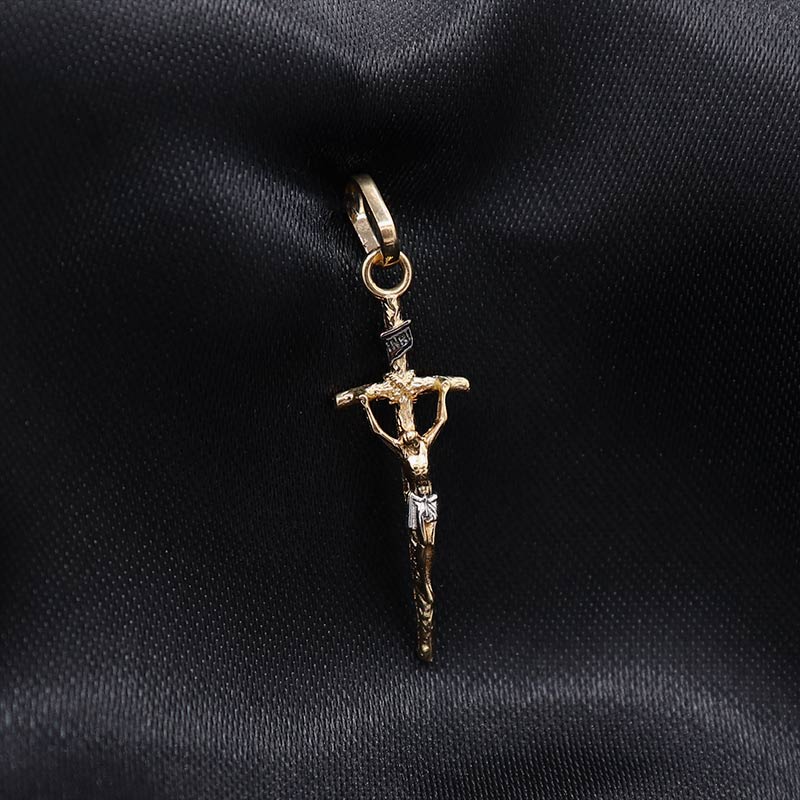 Dije Cruz Inri Nacional | Oro 18k