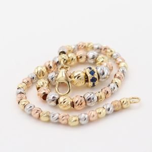 Pulsera Tres Oros Diamantada | Oro 18k