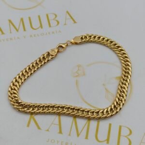 Pulso Cubano Doble en Oro 18k Italiano | 19.5 cm – 3.6 g