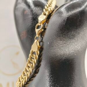 Pulso Cubano Doble en Oro 18k Italiano | 19.5 cm – 3.6 g