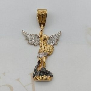 Dije San Miguel Arcángel Oro 18k | Nacional | Largo 4 cm – 4.6 g