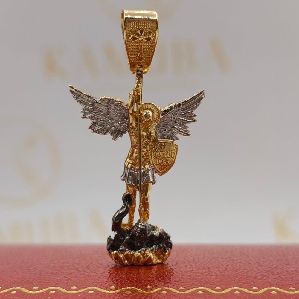 Dije San Miguel Arcángel Oro 18k | Nacional | Largo 4 cm – 4.6 g