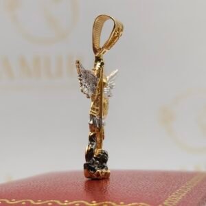 Dije San Miguel Arcángel Oro 18k | Nacional | Largo 4 cm – 4.6 g