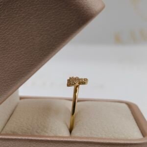 Anillo Mariposa | Circones Blancos | Oro 18k Nal | Talla 7 – 1.6 g