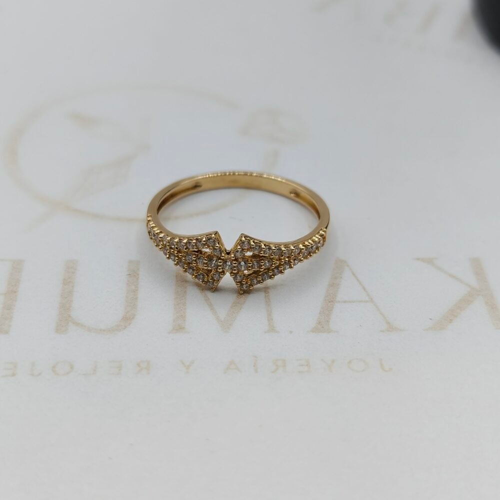 Anillo Doble Destello | Oro 18k Nacional | Talla 7.5 – 1.9 gr