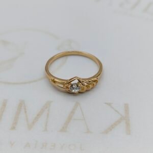 Anillo Corazón Circón Blanco | Oro 18k Nacional | Talla 7 – 1.8 g
