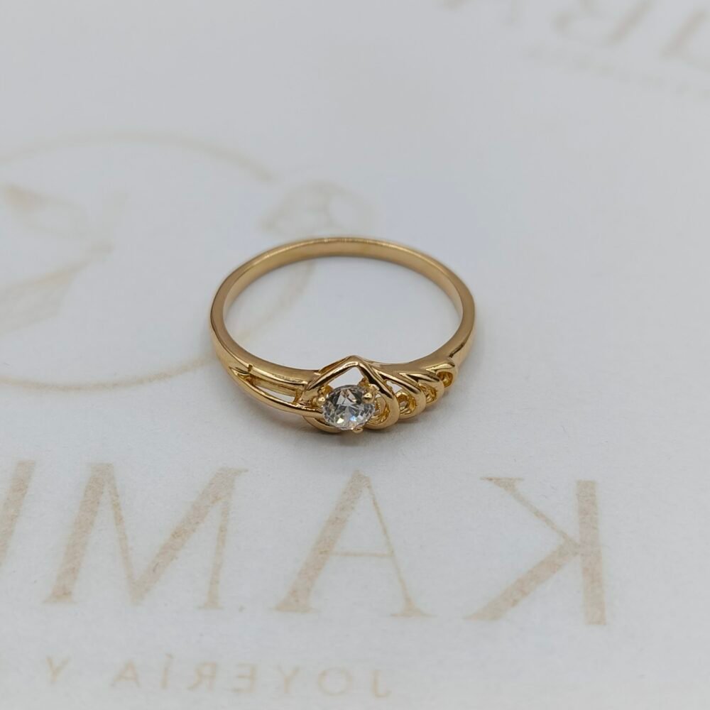 Anillo Corazón Circón Blanco | Oro 18k Nacional | Talla 7 – 1.8 g