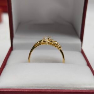 Anillo Corazón Circón Blanco | Oro 18k Nacional | Talla 7 – 1.8 g