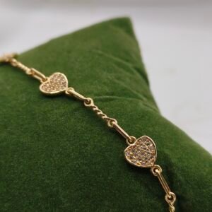 Pulso Corazón Diamantado | Nacional | Oro 18k | 18 cm – 4.7 g