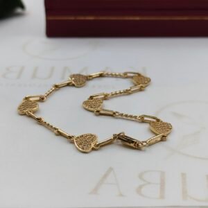 Pulso Corazón Diamantado | Nacional | Oro 18k | 18 cm – 4.7 g
