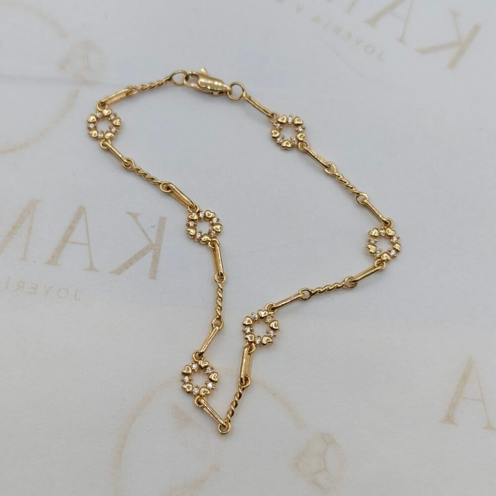 Pulso Nacional Floral Imperial | Oro 18k | 18 cm – 4.1 g
