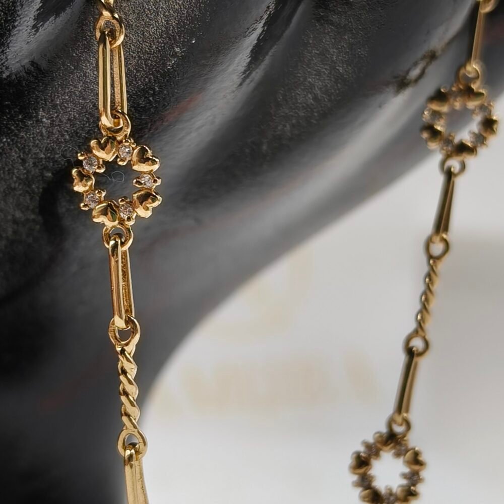 Pulso Nacional Floral Imperial | Oro 18k | 18 cm – 4.1 g