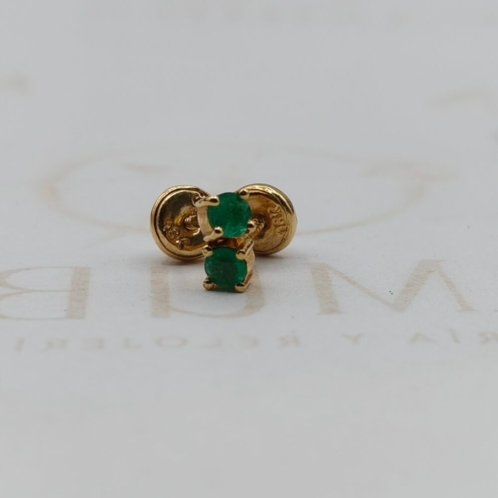 Topos Chatón | Oro 18k | Esmeraldas Naturales | 3 mm