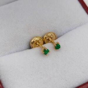 Topos Chatón | Oro 18k | Esmeraldas Naturales | 2 mm
