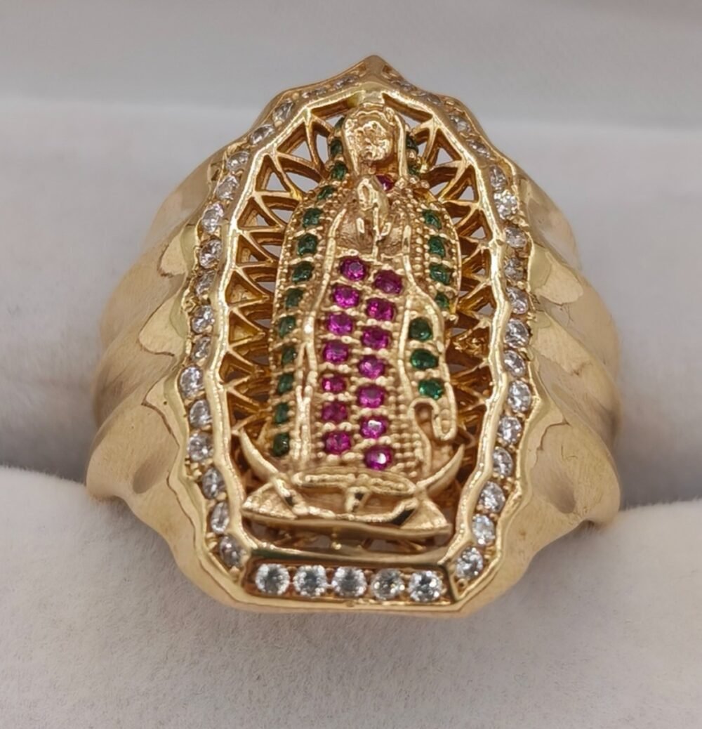 Anillo Virgen de Guadalupe Oro 18k | Nacional | Talla 10-10.5-11
